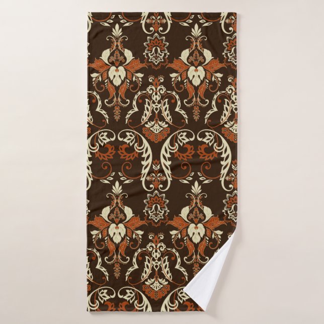 Vintage damask seamless pattern bath towel (Bath Towel)