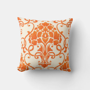vintage damask seamless pattern element. Elegant l Throw Pillow