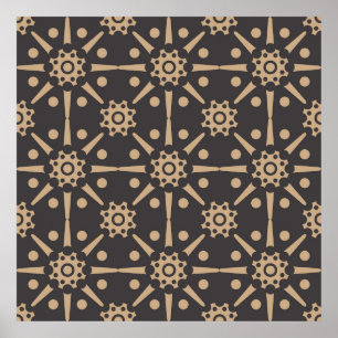 Vintage damask seamless retro pattern background r poster