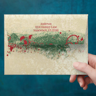 Vintage Damask Snowflake Envelopes