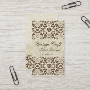 Vintage Damask Swirls Lace Floral Profile Card