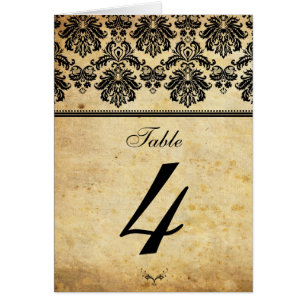 Vintage Damask Table Seating Number