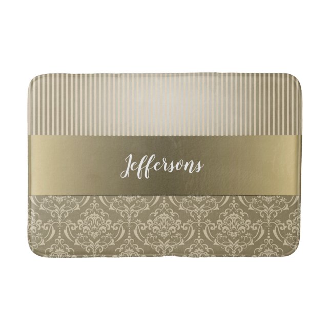 Vintage damask texture bath mat (Front)