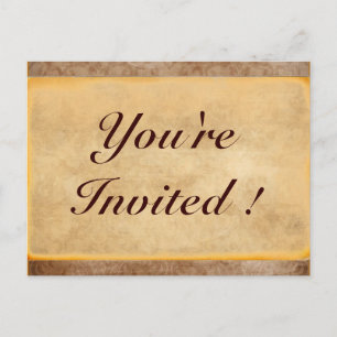 Vintage Damask Vous êtes Invité ! Cartes postales
