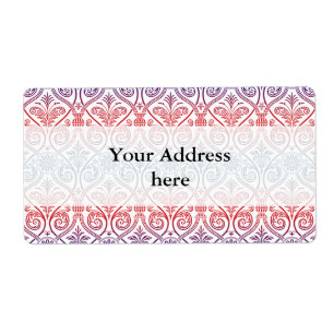 Vintage Damask Wallpaper - bleu violet rouge