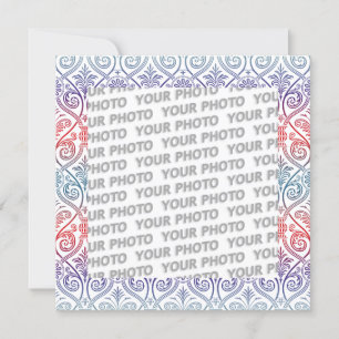 Vintage Damask Wallpaper - blue violet red