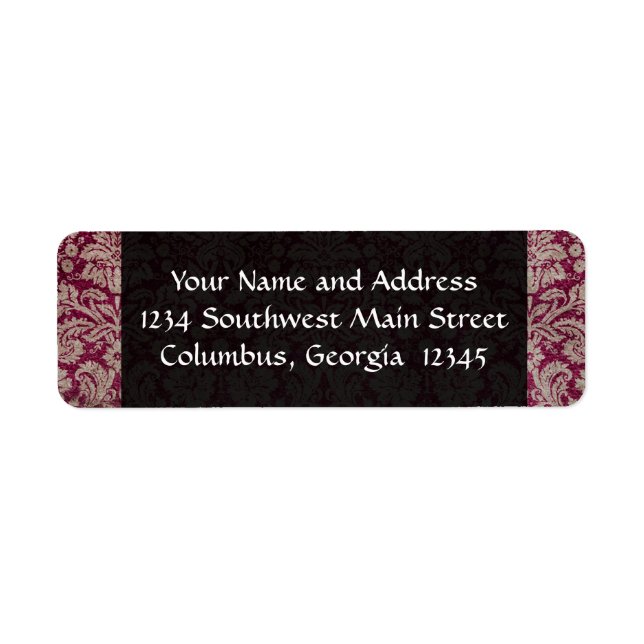 Vintage Damask Wine, Personalized (Front)