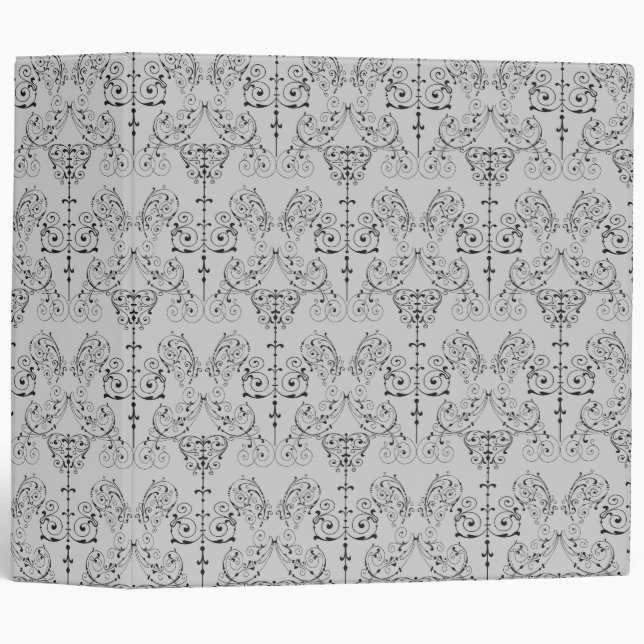 Vintage Damasks Wallpaper - black + your backgr. Binder (Front/Spine)