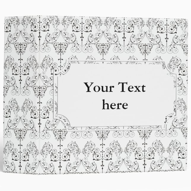 Vintage Damasks Wallpaper - black + your backgr. Binder (Front/Spine)