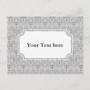 Vintage Damasks Wallpaper - black + your backgr. Postcard