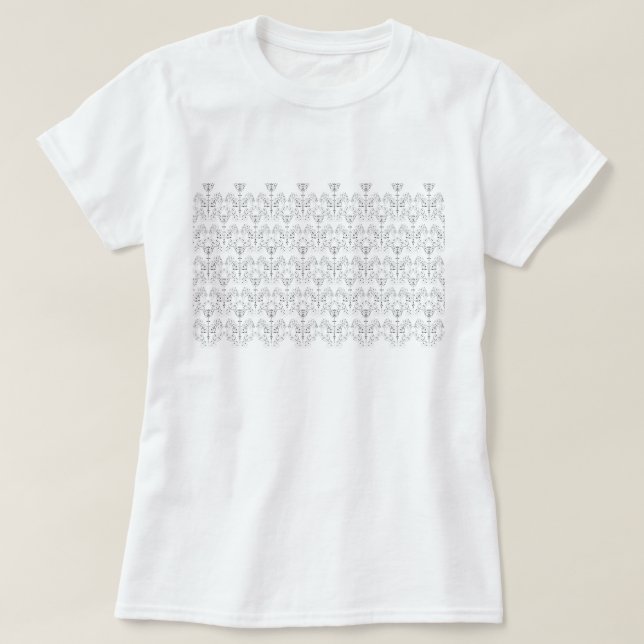 Vintage Damasks Wallpaper - black + your backgr. T-Shirt (Design Front)