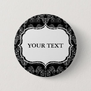 Vintage Damasks Wallpaper - white + your backgr. 2 Inch Round Button