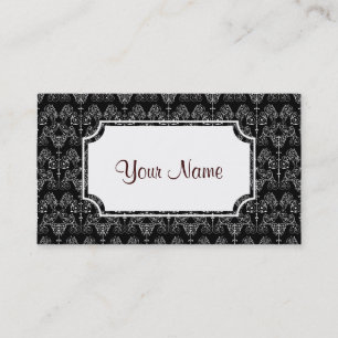 Vintage Damasks Wallpaper - white + your backgr. Business Card