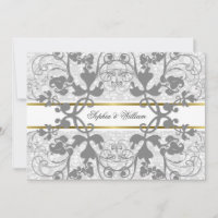 Vintage Dames Damas Dentelles Élégant Invitation d