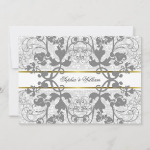 Vintage Dames Damas Dentelles Élégant Invitation d