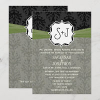 Vintage Damsk Olive Green Black Wedding