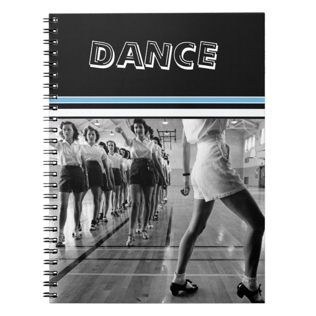 Vintage Dance Class One Subject Photo Notebook (Front)