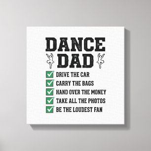 Vintage Dance Dad Checklist Shirt Design_1 Canvas Print