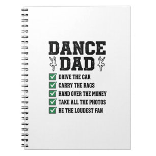 Vintage Dance Dad Checklist Shirt Design_1 Notebook
