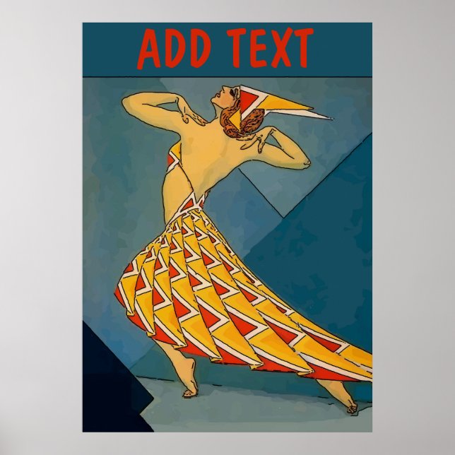 Vintage Dancer, add, edit text Poster (Front)