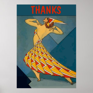 Vintage Dancer, THANKS, edit text Poster