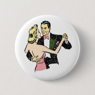 vintage dancing couple 2 inch round button