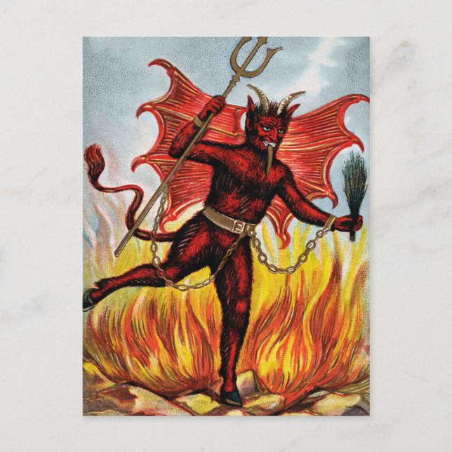 Vintage Dancing Devil Postcard (Front)