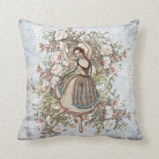 Vintage Dancing Gypsy Floral Mix and Match Throw Pillow