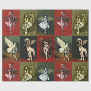 Vintage Dancing Imps Wrapping Paper