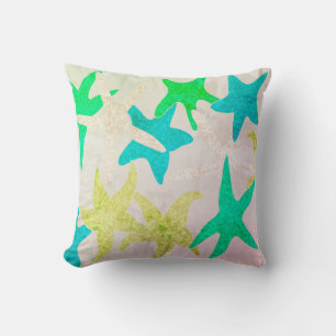 Vintage Dancing Starfish Throw Pillow