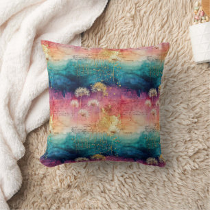 Vintage Dandelion Abstract Pattern (1) Throw Pillow