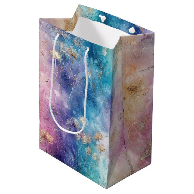 Vintage Dandelion Abstract Pattern (2) Medium Gift Bag (Front Angled)