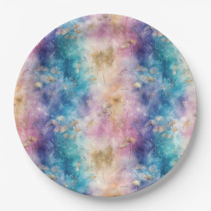 Vintage Dandelion Abstract Pattern (2) Paper Plate