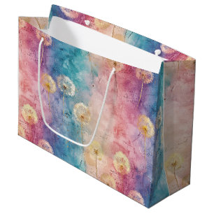 Vintage Dandelion Abstract Pattern (3) Large Gift Bag