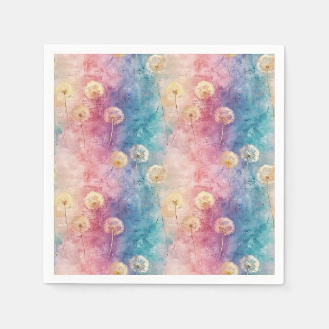Vintage Dandelion Abstract Pattern (3) Napkin (Front)