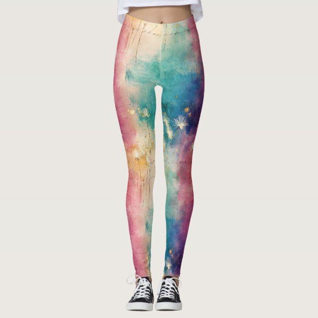 Vintage Dandelion Abstract Pattern (4) Leggings (Front)