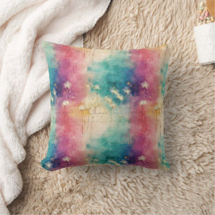 Vintage Dandelion Abstract Pattern (4) Throw Pillow