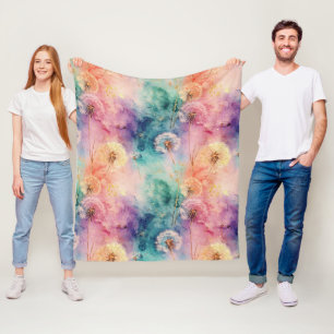 Vintage Dandelion Abstract Pattern (5) Fleece Blanket