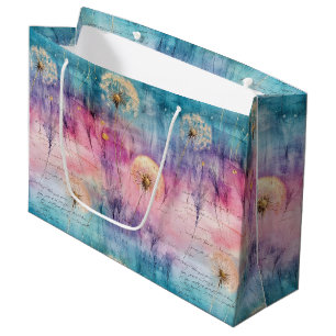 Vintage Dandelion Abstract Pattern (6) Large Gift Bag