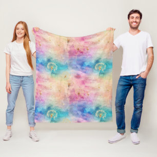 Vintage Dandelion Abstract Pattern (7) Fleece Blanket