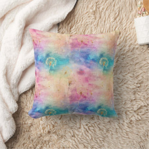 Vintage Dandelion Abstract Pattern (7) Throw Pillow