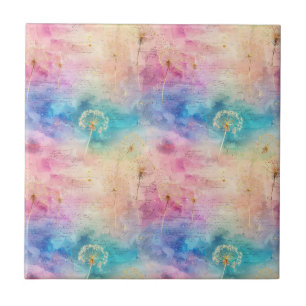 Vintage Dandelion Abstract Pattern (7) Tile