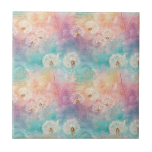Vintage Dandelion Abstract Pattern (8) Tile