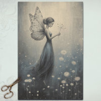 Vintage Dandelion Fairy Decoupage