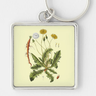 Vintage Dandelion Illustration Keychain