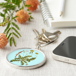 Vintage Dandelion Illustration Keychain