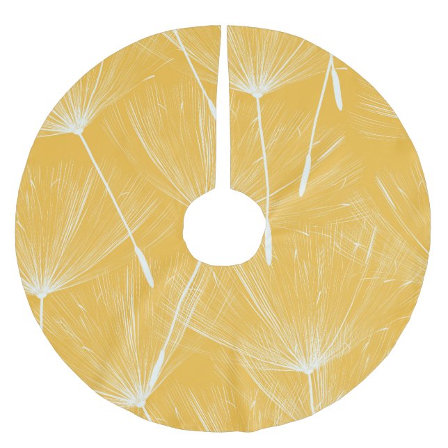 Vintage Dandelions: Seamless Pattern Brushed Polyester Tree Skirt (Front)