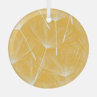 Vintage Dandelions: Seamless Pattern Glass Ornament