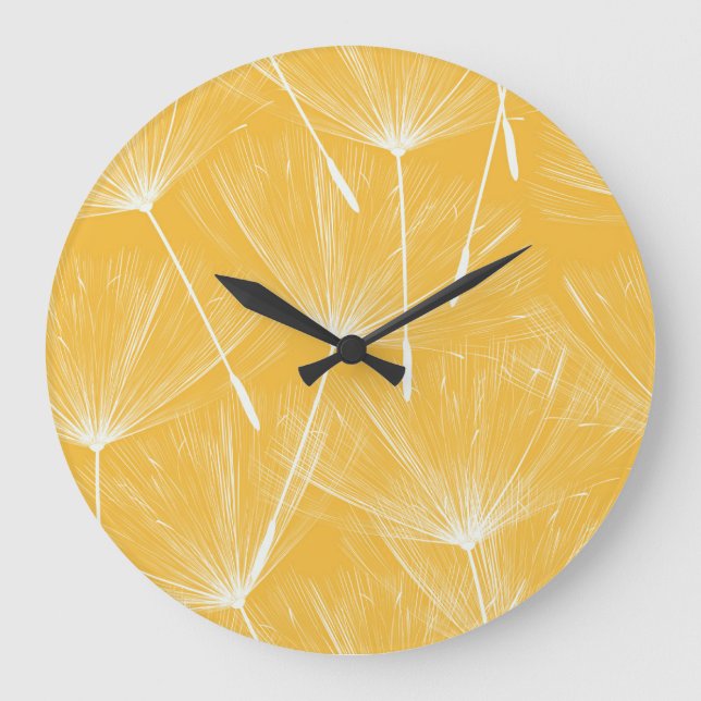 Vintage Dandelions: Seamless Pattern Large Clock (Front)