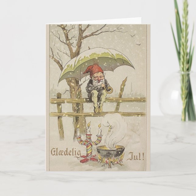 Vintage Danish Glaedelig Jul Christmas Card (Front)